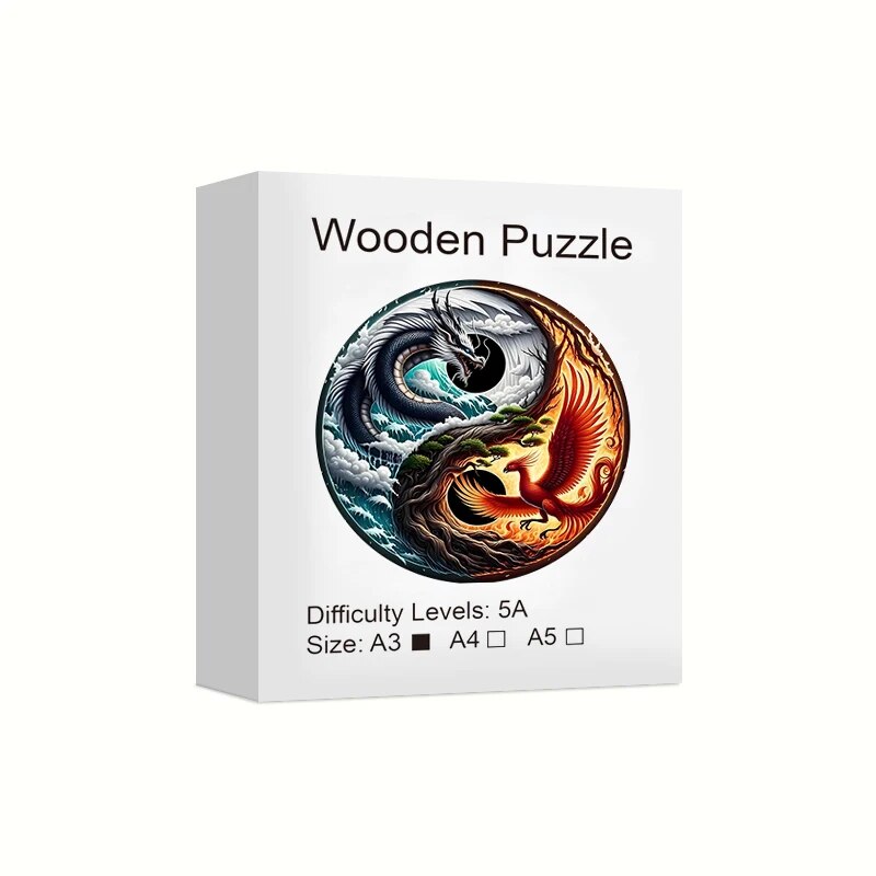 Dragon & Phoenix Yin Yang Wooden Puzzle