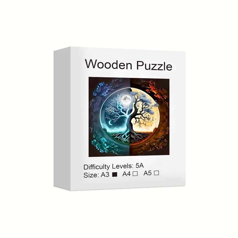 Day-and-night-tree-yin-and-yang-twilight-grove-Arboretum-wooden-puzzle-A3-challenge