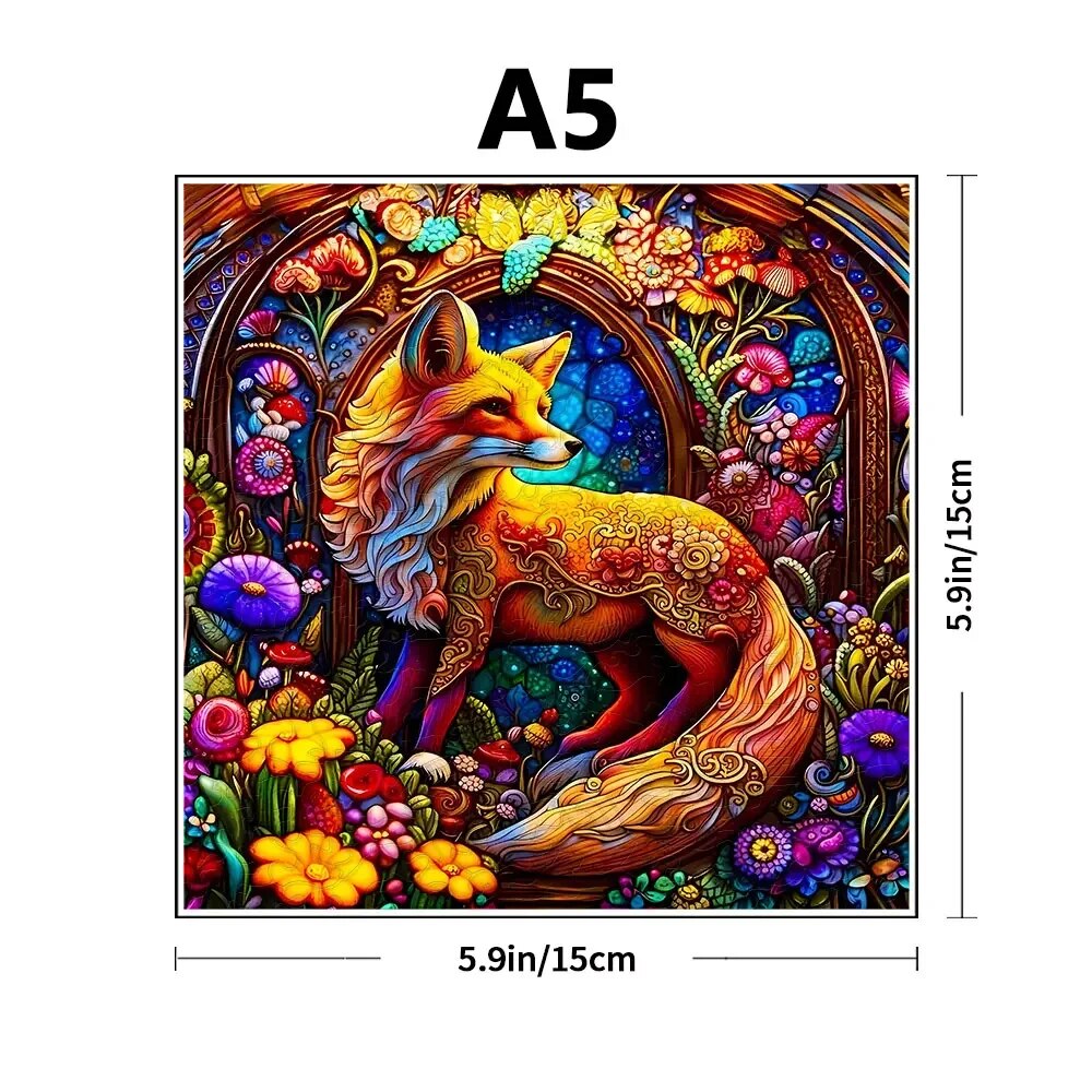 Fox in the Flowers Wooden Puzzle