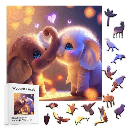 Tender Trunks Elephant Wooden Puzzle