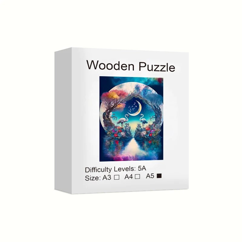 Moonlit Swans Wooden Puzzle