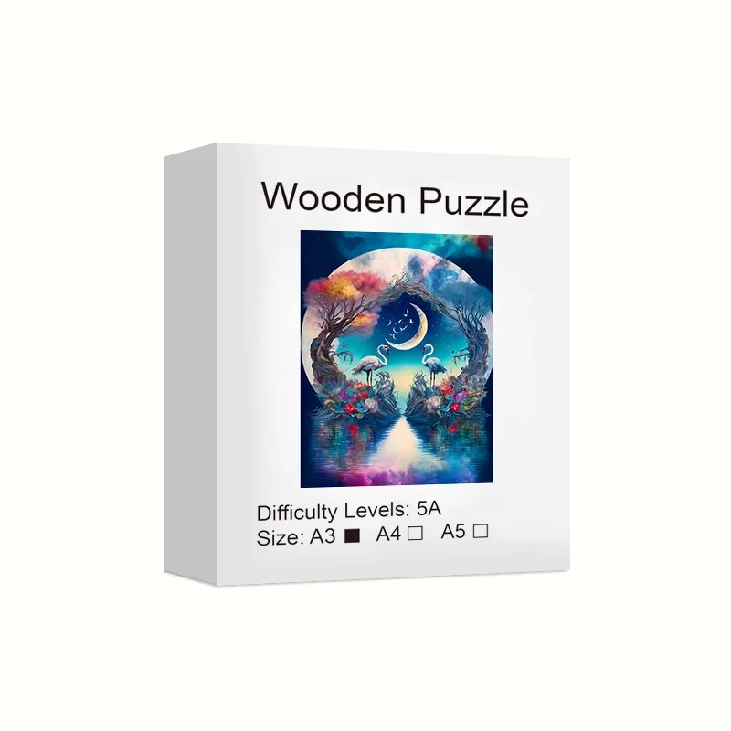 Moonlit Swans Wooden Puzzle