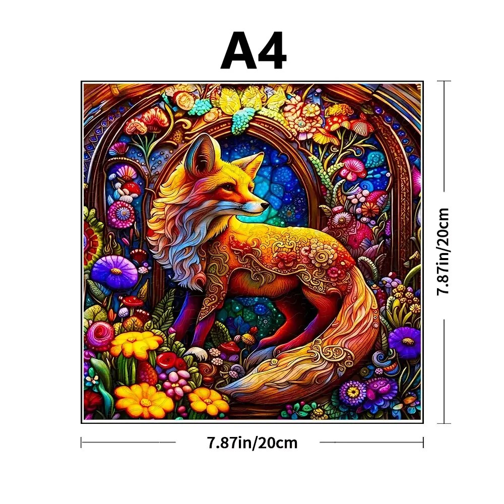 Fox in the Flowers Wooden Puzzle