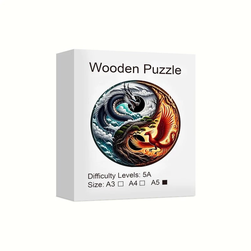 Dragon & Phoenix Yin Yang Wooden Puzzle