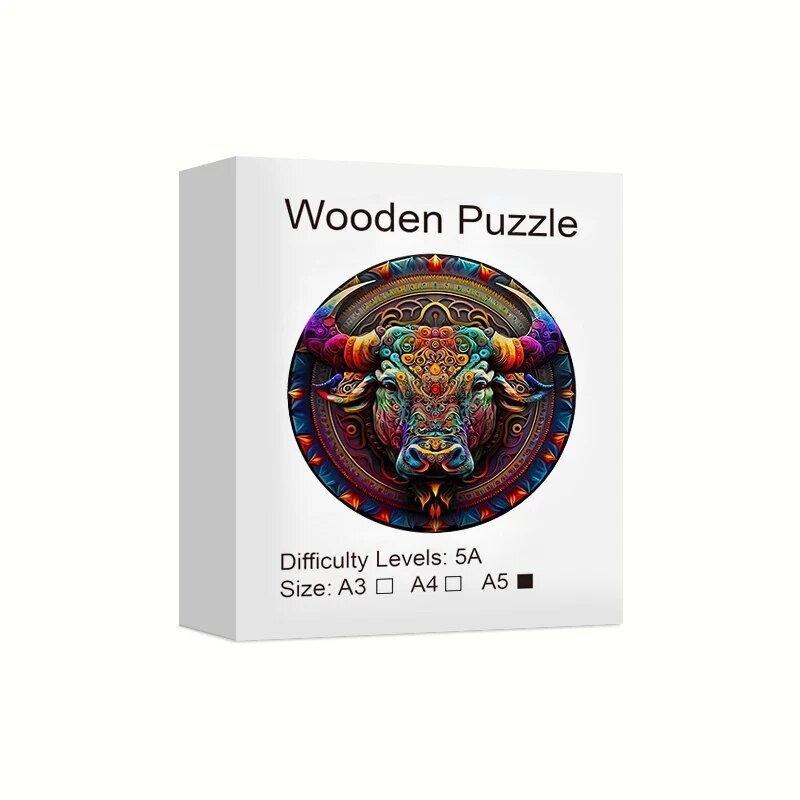 Mosaic Cow Wooden Puzzle