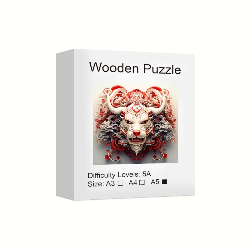 White-red-imperial-chinese-dragon-year-of-the-dragon-wooden-puzzle-A5-size