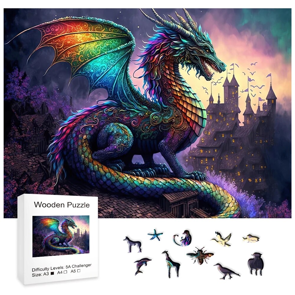 Enchanted Dragon Wooden Puzzle