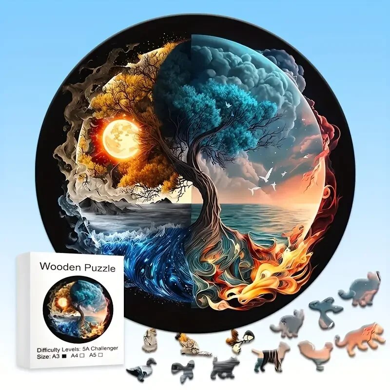 Tidal Flames Wooden Puzzle